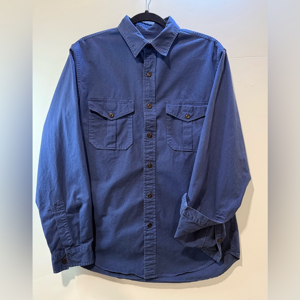 J. Cew Shirt Mens M Sportsman Outfitter Blue Cotton Regular Fit Long Sleeve